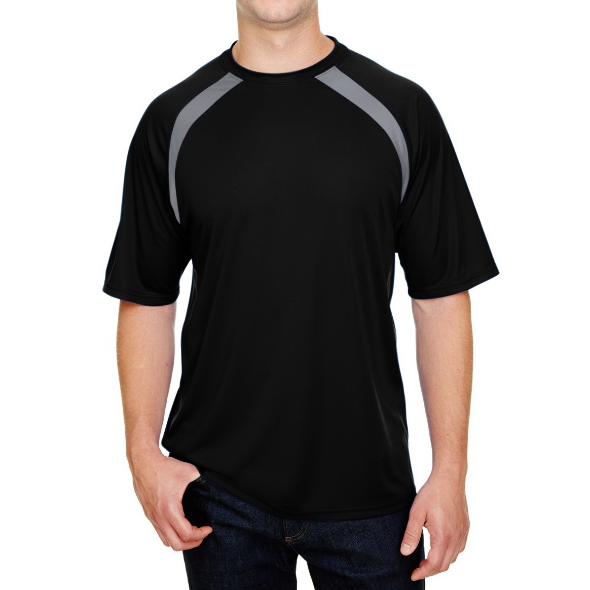 Men's Spartan Short Sleeve Color Block Crew Neck T-Shirt